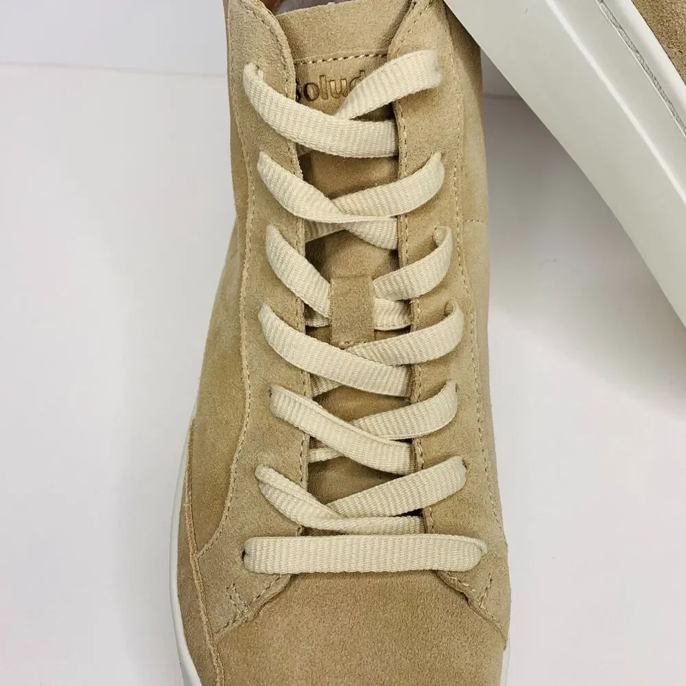 Soludos Ibiza High Top Suede Sneakers Sand Size 8 NEW - Picture 8 of 11